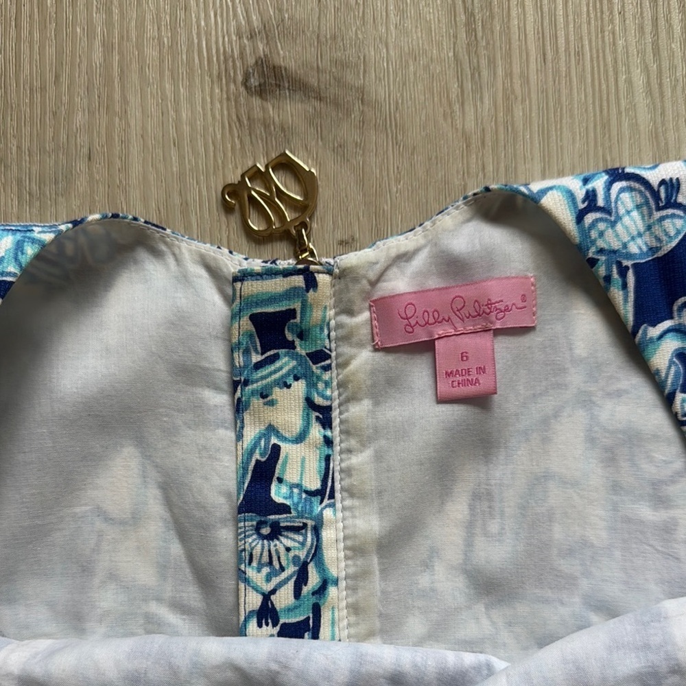 Lilly Pulitzer Blue and White Elephant Print Dress - Picture 2 of 4